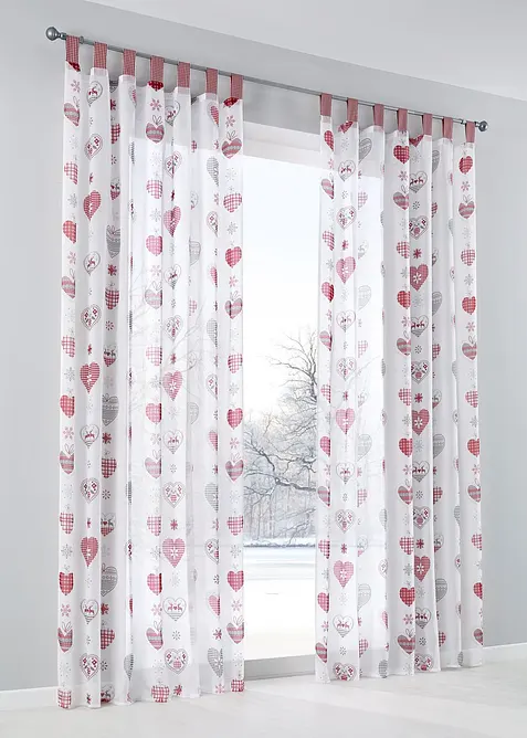 Gardin med hjertemønster (1-pack), bonprix