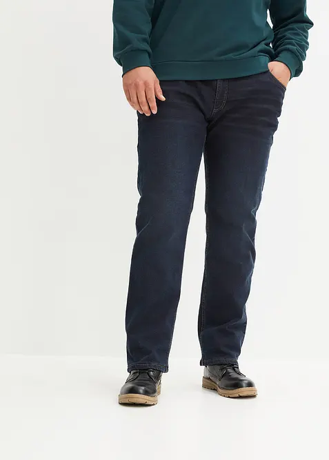 Relaxed Fit-jeans i varmende denim med stretch og komfortlinning, Straight, bonprix