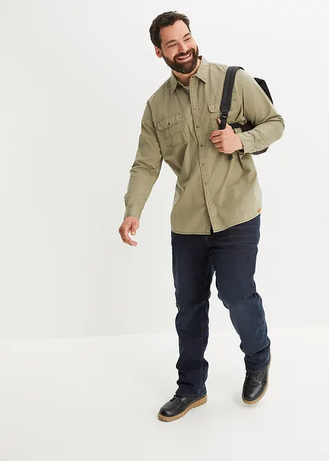 Relaxed Fit-jeans i varmende denim med stretch og komfortlinning, Straight, bonprix