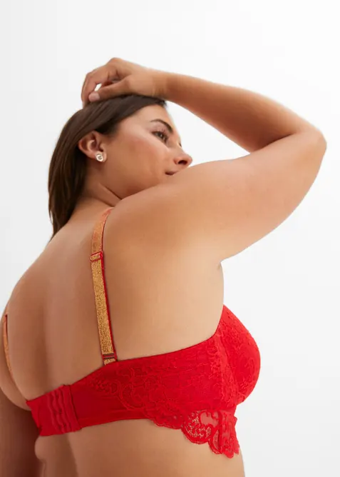 Vattert BH med glitrende skulderbånd, bonprix