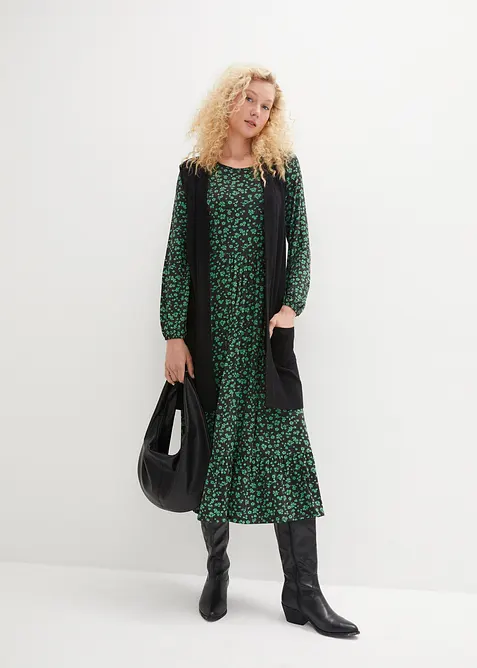 Trikotkjole i lett viskosemiks, bonprix