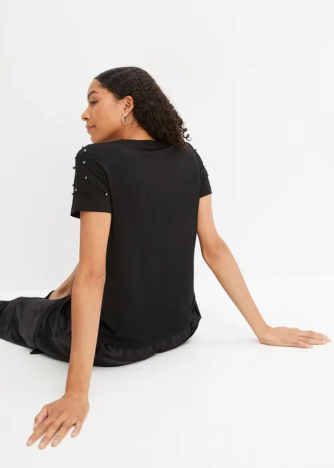 Topp med applikerte perler, bonprix