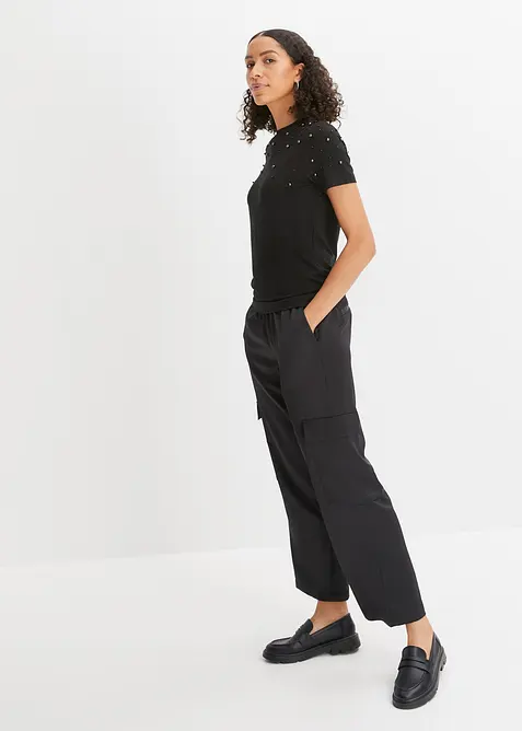 Topp med applikerte perler, bonprix