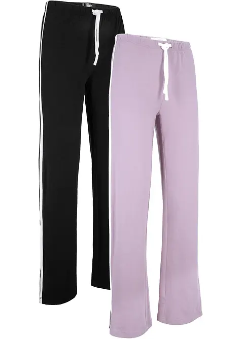 Jerseybukse i bomull med stretch (2-pack), bonprix