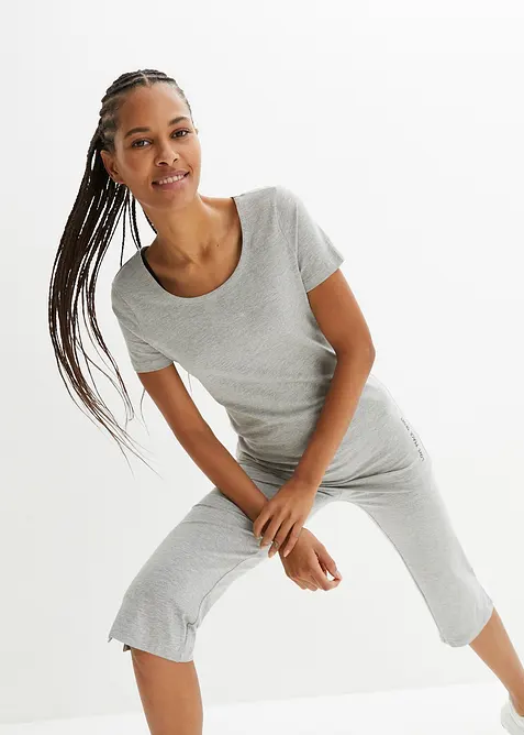 Lang topp med skrift (2-pack), bonprix