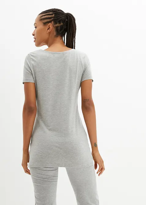 Lang topp med skrift (2-pack), bonprix