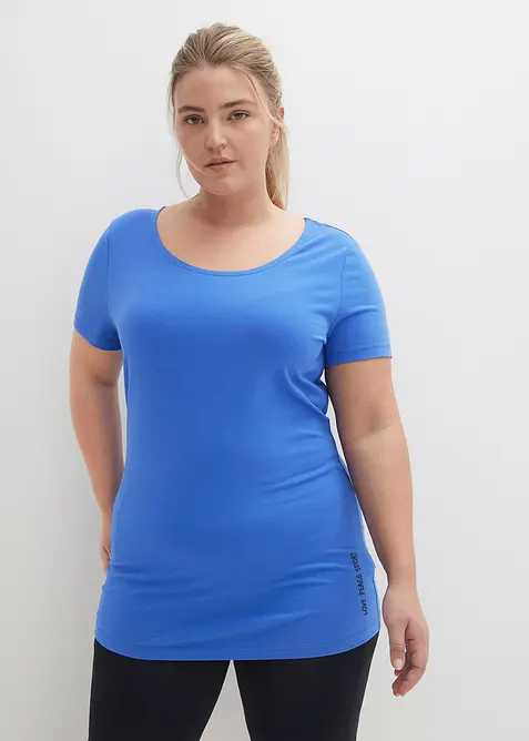 Lang topp med skrift (2-pack), bonprix