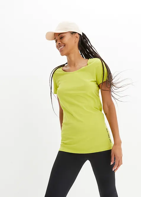 Lang topp med skrift (2-pack), bonprix