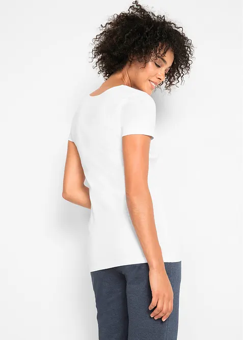 Lang topp med skrift (2-pack), bonprix