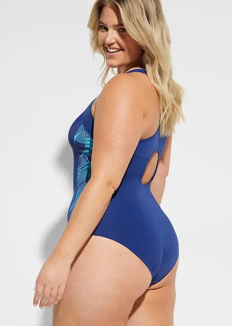 Badedrakt i sporty modell med innfellinger i siden, bonprix