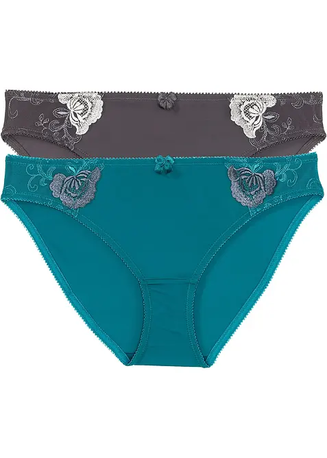 Truse med broderi (2-pack), bonprix