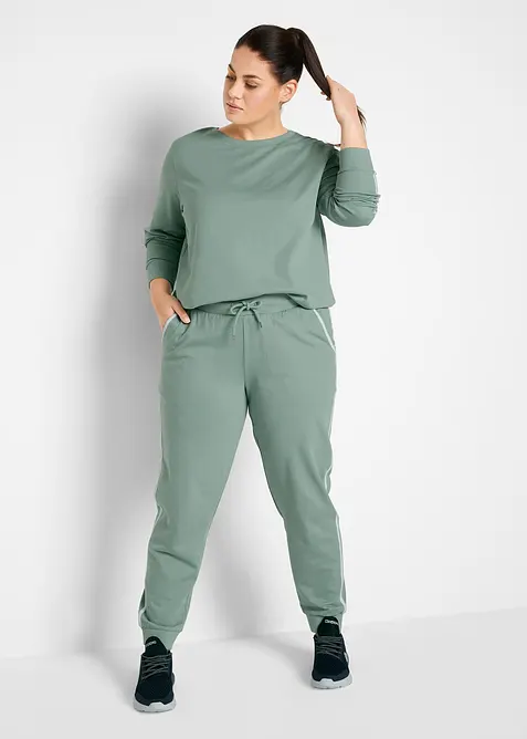 Joggedress i 100% bomull (2-delt sett), bonprix