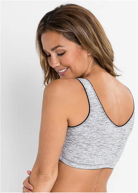 BH uten b&oslash;yle med lukning foran og &oslash;kologisk bomull (2-pack), bonprix