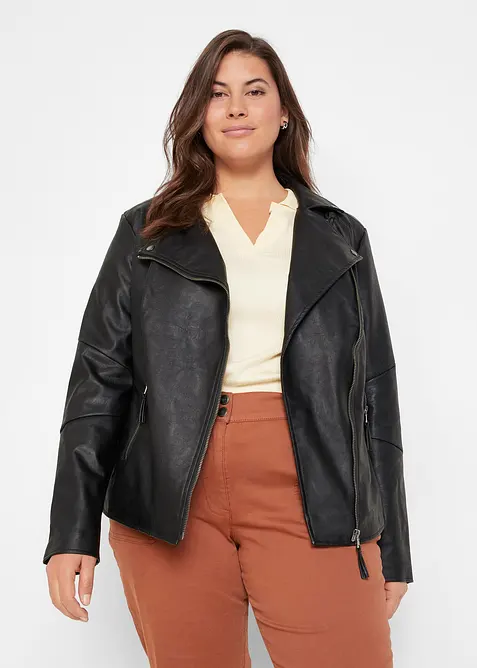 Jakke i imitert skinn i 100% viskose, bonprix