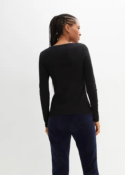 Langermet topp i 100% økologisk bomull, bonprix