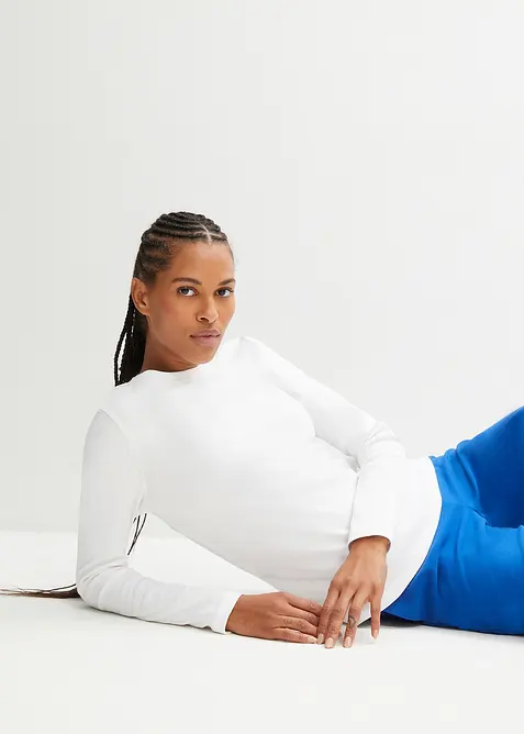 Langermet topp i 100% økologisk bomull, bonprix