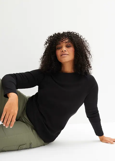 Langermet topp i 100% økologisk bomull, bonprix