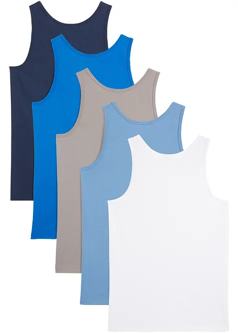 Singlet med myk bomull (5-pack), bonprix