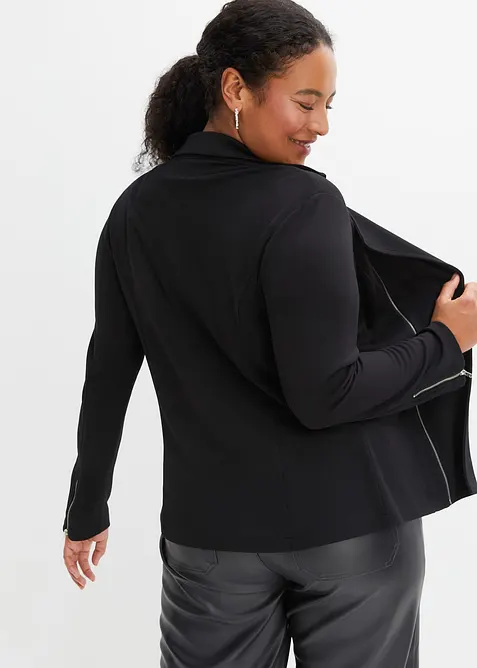 Bikerjakke i jersey i viskosemiks, bonprix