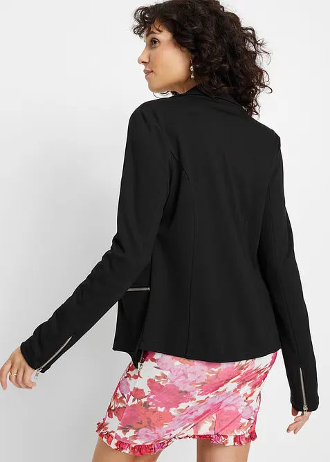 Bikerjakke i jersey i viskosemiks, bonprix