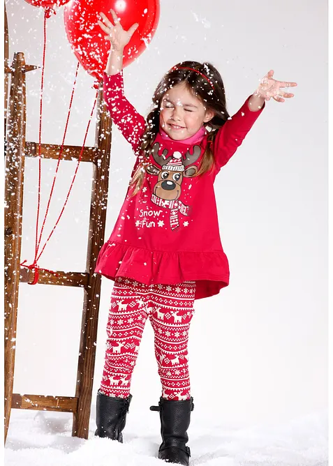 Langermet topp og leggings i 100% økologisk bomull (2-delt sett), bonprix