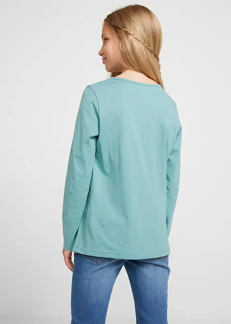 Langermet topp i 100% økologisk bomull (2-pack), bonprix