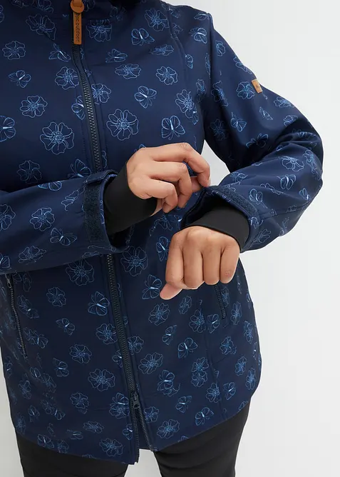 Vannavvisende softshelljakke  med blomsterm&oslash;nster, bonprix