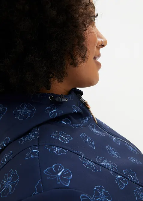 Vannavvisende softshelljakke  med blomsterm&oslash;nster, bonprix