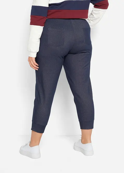 Ankellang sweatbukse i jeans look, bonprix