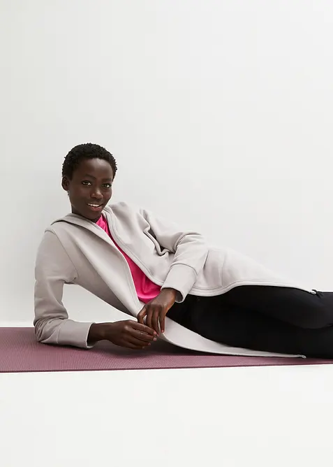 Lang jakke i sweatshirtmateriale, bonprix