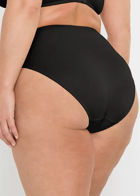 Høy truse med blonder (2-pack), bonprix