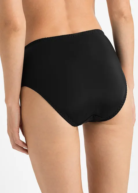 Høy truse med blonder (2-pack), bonprix