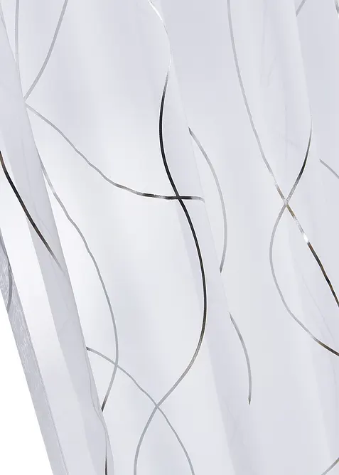 Gardin med glanset print, med resirkulert polyester (1-pack), bonprix