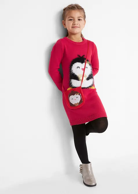 Strikket kjole med veske (2-delt sett), bonprix