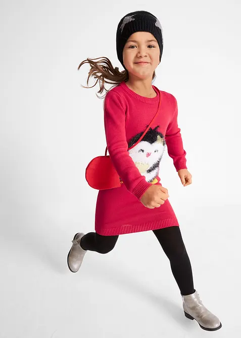 Strikket kjole med veske (2-delt sett), bonprix