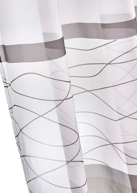 Gardin med stripe-print og resirkulert polyester (1-pack), bonprix