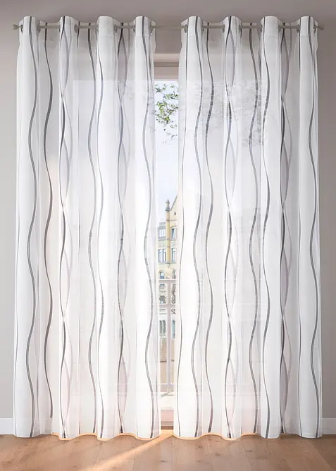 Gardin med b&oslash;lgem&oslash;nster (1-pack), bonprix