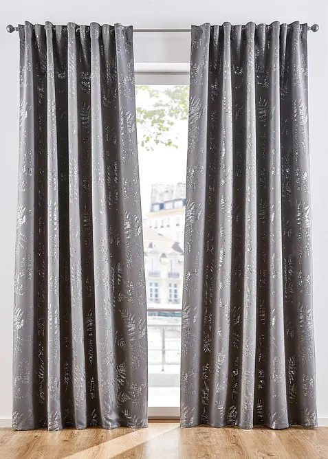 Mørkleggingsgardin med glanstrykk (1-pack), bonprix