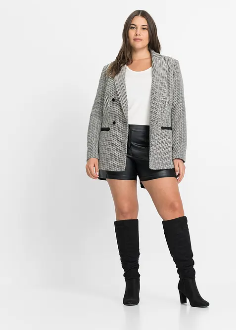 Kort shorts i imitert skinn, bonprix