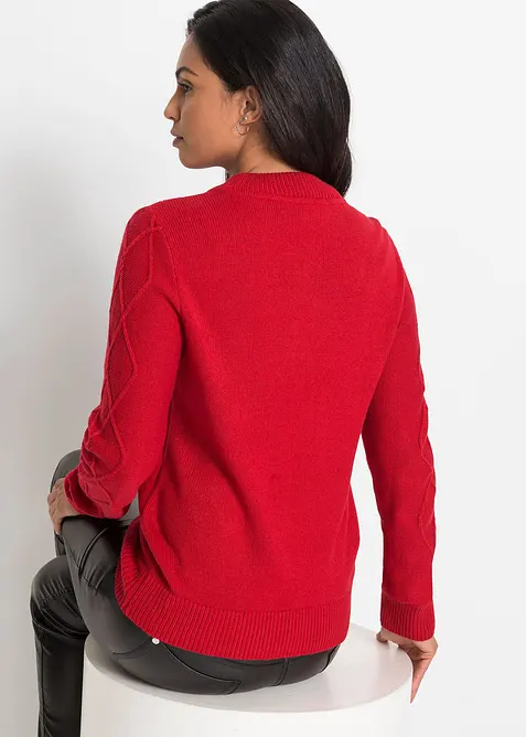 Troyer-genser med flettem&oslash;nster, bonprix