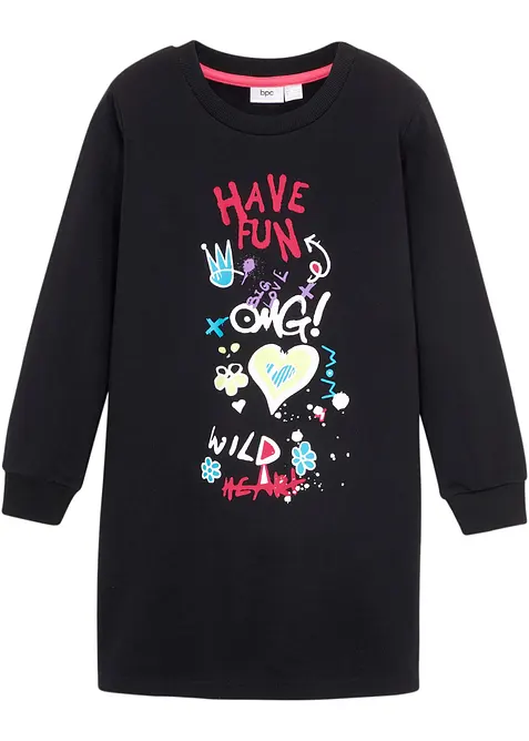 Sweatkjole av økologisk bomull for barn, bonprix