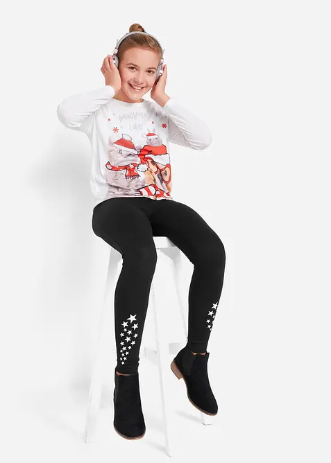 Leggings i elastisk materialmiks med økologisk bomull, bonprix