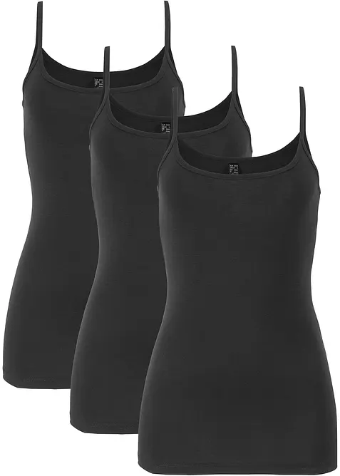 Singlet i 100% bomull (3-pack), bonprix