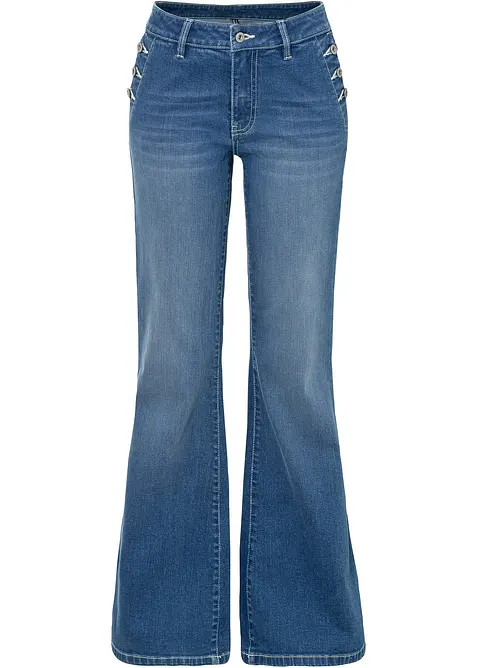 Bootcut-jeans Mid Waist, økologisk bomull, bonprix