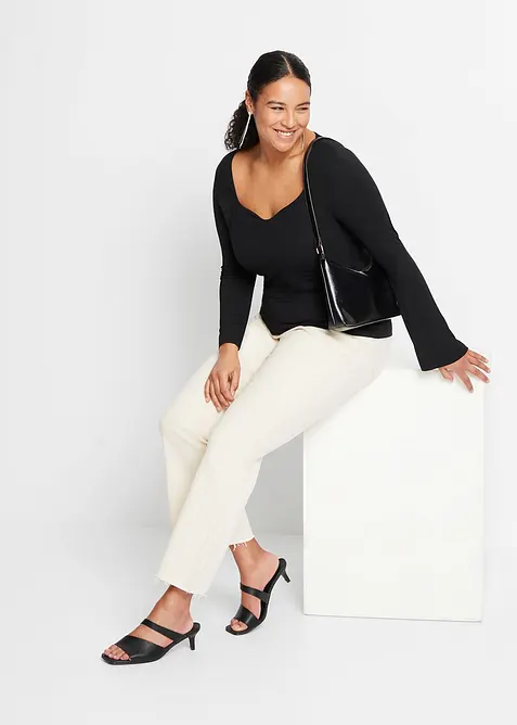 Langermet topp i viskosemiks, bonprix