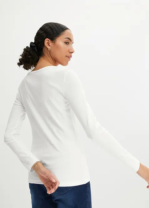 Langermet topp i 100% &oslash;kologisk bomull, bonprix