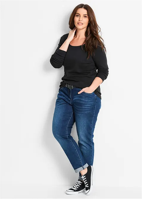 Langermet topp i 100% økologisk bomull, bonprix