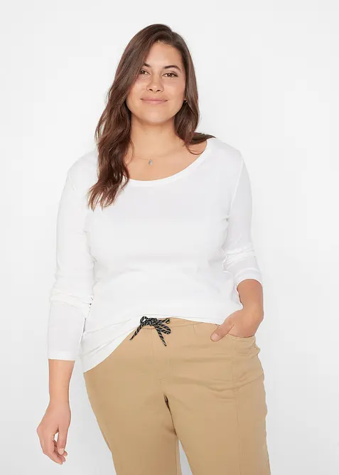 Langermet topp i 100% &oslash;kologisk bomull, bonprix