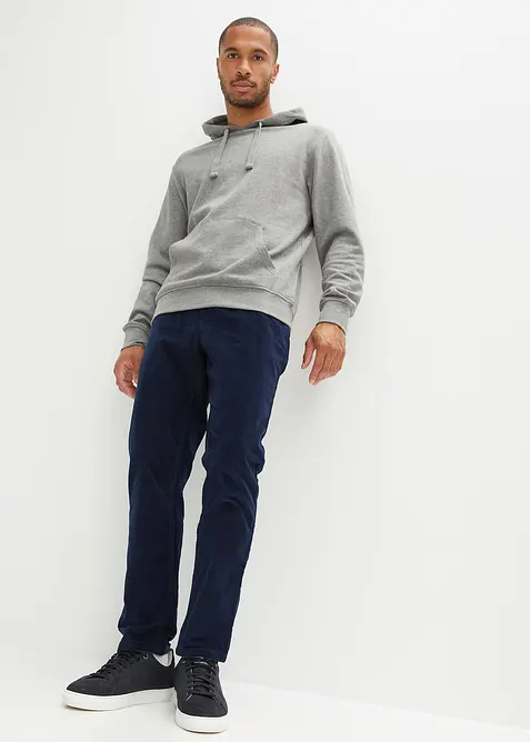 Regular Fit-pull on-kordfl&oslash;yelsbukse, Straight, bonprix