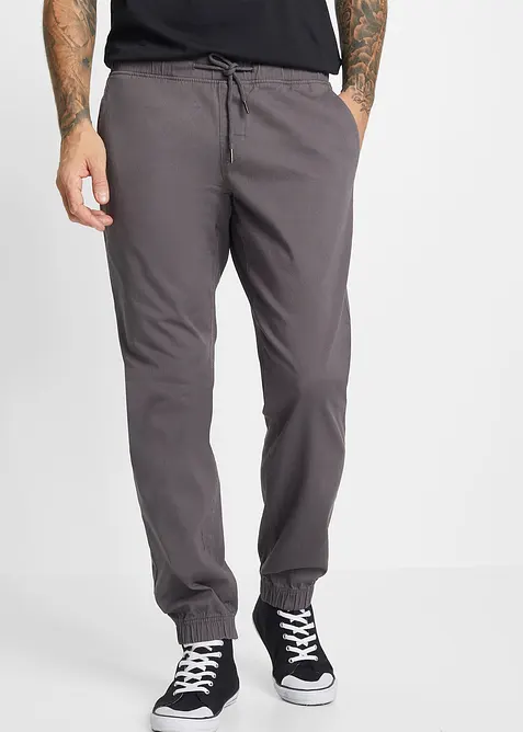 Relaxed Fit pull on-chinos med stretch, Straight, bonprix